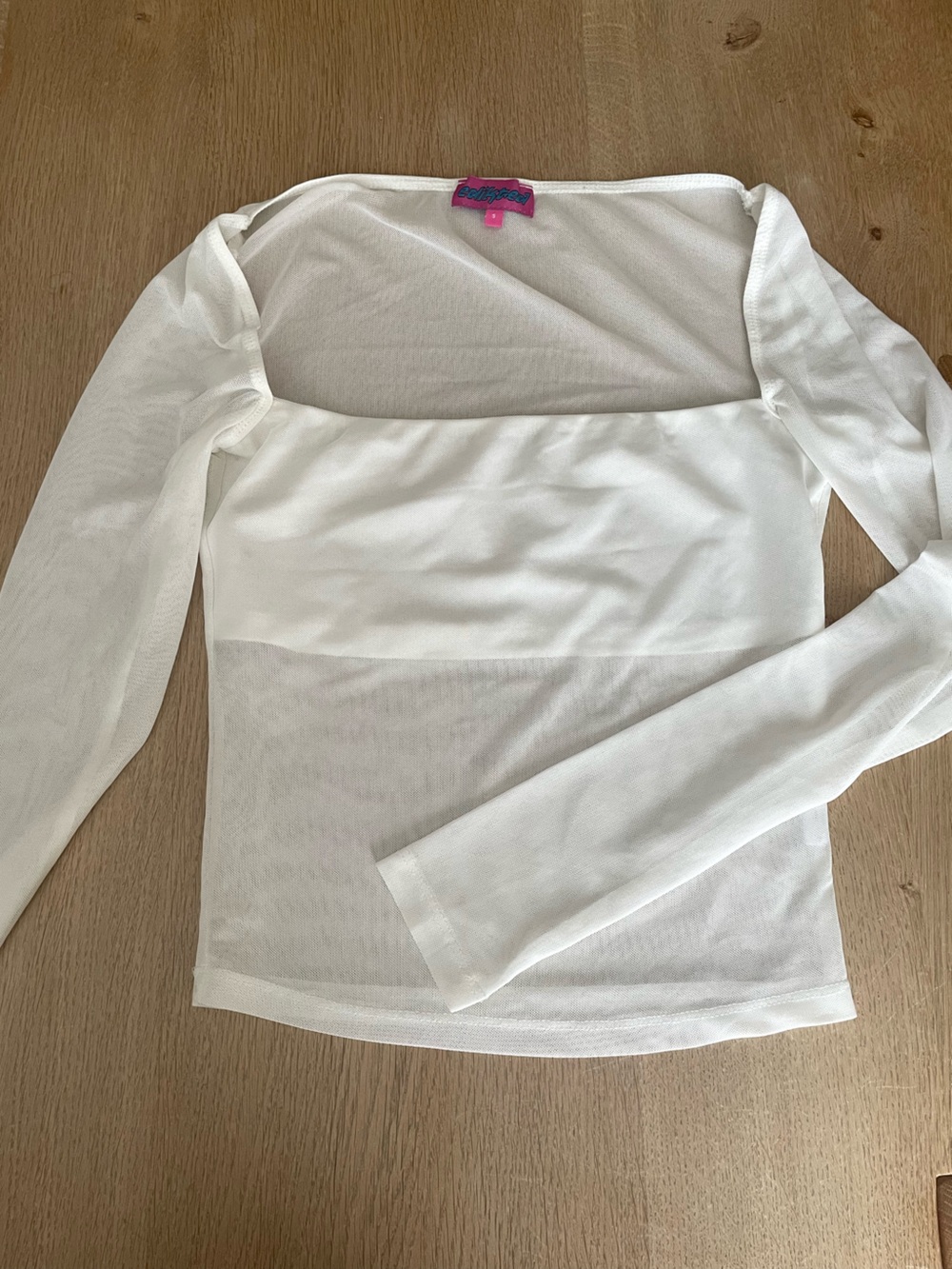 Edikted White Sheer Long Sleeve Women's Top